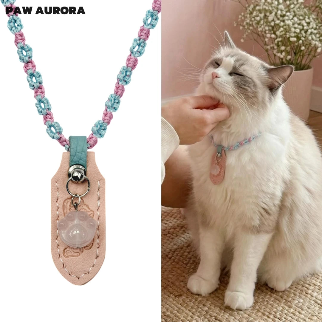 Handwoven Clear Quartz Pet Necklace