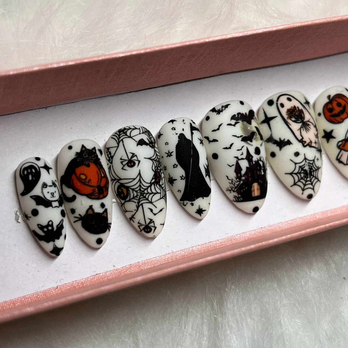 LIMITED SUPPLY | Halloween Nails | Ouija Nails | Press on Nails | Halloween nails | Witch nails | White Nails | Glow in the dark nails