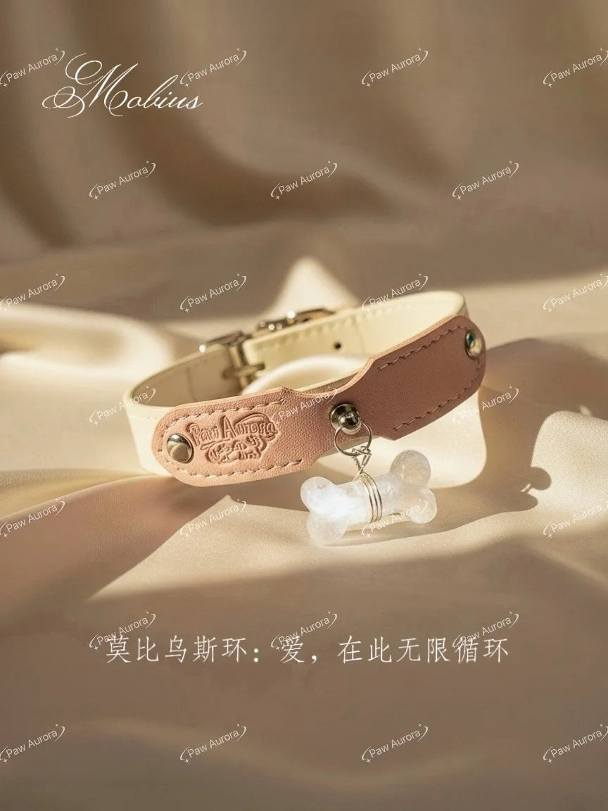 Mobius Crystal Leather Collar