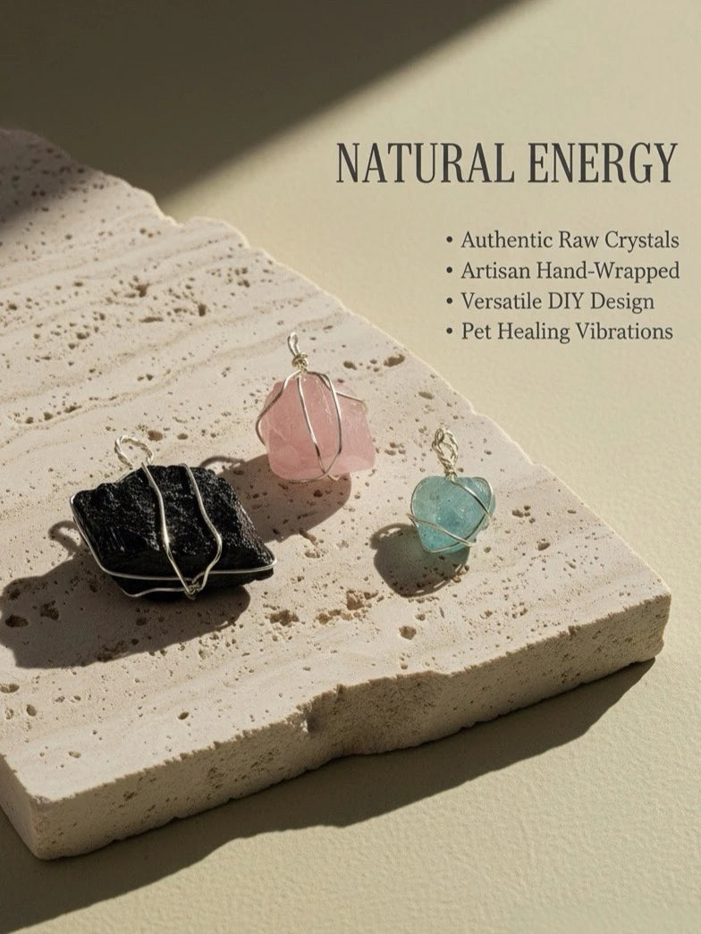 Handwoven Rose Quartz Pet Necklace